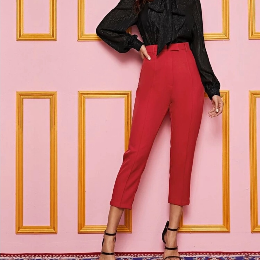 Cigarette pants with belt